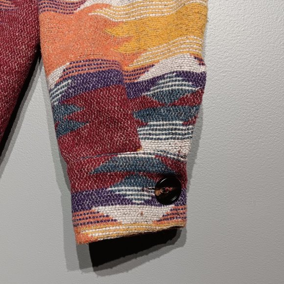 Boho Staccato Pattern Oversized Jacket (Women's Size Small) - Picture 5 of 6